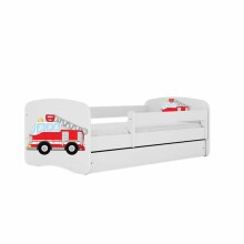 Bed babydreams white fire brigade with drawer with non-flammable mattress 180/80