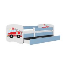 Bed babydreams blue fire brigade with drawer with non-flammable mattress 180/80