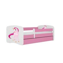 Bed babydreams pink unicorn with drawer with non-flammable mattress 140/70