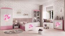 Bed babydreams pink fairy with butterflies with drawer with non-flammable mattress 140/70