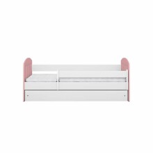 Bed classic 1 mix pale pink with drawer with non-flammable mattress 160/80