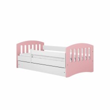 Bed classic 1 mix pale pink with drawer with non-flammable mattress 160/80