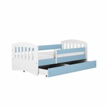 Bed classic 1 blue with drawer with non-flammable mattress 180/80