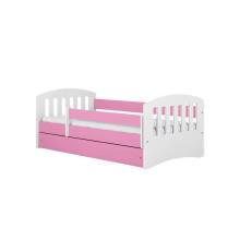 Bed classic 1 pink with drawer with non-flammable mattress 180/80