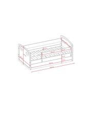 Bed Julia white with drawer with non-flammable mattress 160/80