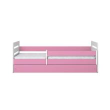 Bed tomi pink with drawer with non-flammable mattress 160/80