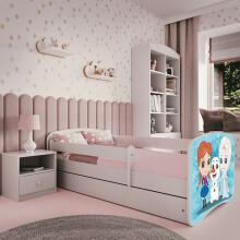 Bed babydreams white frozen land with drawer with non-flammable mattress 160/80