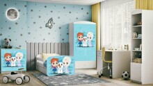 Bed babydreams white frozen land with drawer with non-flammable mattress 180/80