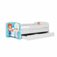 Bed babydreams white frozen land with drawer with non-flammable mattress 180/80