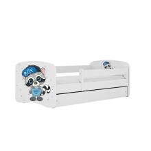 Bed babydreams white raccoon with drawer with non-flammable mattress 180/80