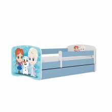 Bed babydreams blue frozen land with drawer with non-flammable mattress 140/70
