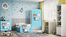 Bed babydreams blue frozen land with drawer with non-flammable mattress 180/80