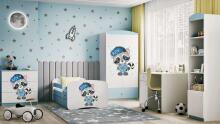 Bed babydreams blue raccoon with drawer with non-flammable mattress 160/80