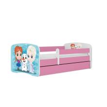 Bed babydreams pink frozen land with drawer with non-flammable mattress 160/80