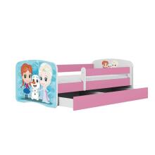 Bed babydreams pink frozen land with drawer with non-flammable mattress 180/80