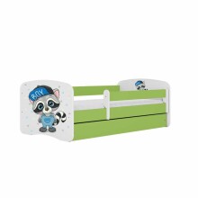 Bed babydreams green raccoon with drawer with non-flammable mattress 160/80