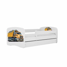 Bed babydreams white truck with drawer with non-flammable mattress 140/70