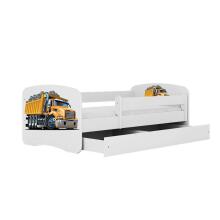 Bed babydreams white truck with drawer with non-flammable mattress 160/80
