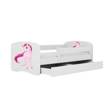 Bed babydreams white unicorn with drawer with non-flammable mattress 180/80