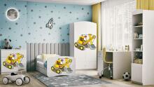 Bed babydreams white digger with drawer with non-flammable mattress 180/80