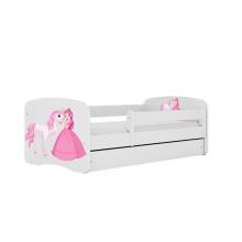 Bed babydreams white princess horse with drawer with non-flammable mattress 180/80