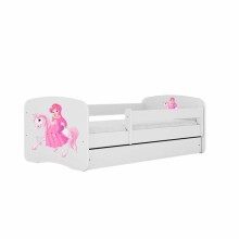 Babydreams white princess on a horse bed with a drawer latex mattress 180/80