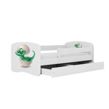 Bed babydreams white baby dino with drawer with non-flammable mattress 180/80