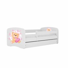 Bed babydreams white teddybear butterflies with drawer with non-flammable mattress 180/80
