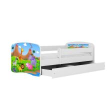 Bed babydreams white safari with drawer with non-flammable mattress 180/80