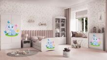 Bed babydreams white baby elephant with drawer with non-flammable mattress 140/70