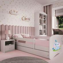 Bed babydreams white baby elephant with drawer with non-flammable mattress 140/70