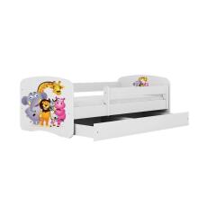 Bed babydreams white zoo with drawer with non-flammable mattress 160/80