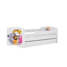Bed babydreams white zoo with drawer with non-flammable mattress 160/80