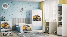 Bed babydreams blue truck with drawer with non-flammable mattress 140/70