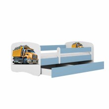 Bed babydreams blue truck with drawer with non-flammable mattress 140/70