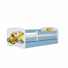 Bed babydreams blue digger with drawer with non-flammable mattress 140/70