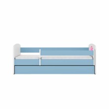 Babydreams blue princess bed on a horse with a drawer, coconut mattress 140/70