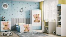 Bed babydreams blue teddybear flowers with drawer with non-flammable mattress 160/80
