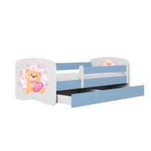 Bed babydreams blue teddybear butterflies with drawer with non-flammable mattress 180/80