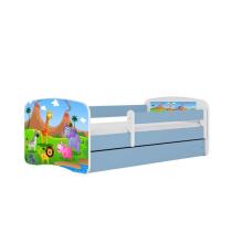Bed babydreams blue safari with drawer with non-flammable mattress 140/70