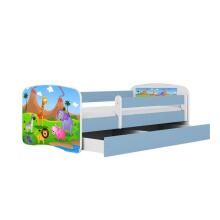 Bed babydreams blue safari with drawer with non-flammable mattress 140/70