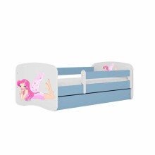 Bed babydreams blue fairy with wings with drawer with non-flammable mattress 160/80