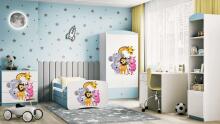 Bed babydreams blue zoo with drawer with non-flammable mattress 140/70