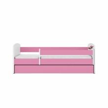 Bed babydreams pink racing car with drawer with non-flammable mattress 140/70