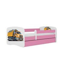 Bed babydreams pink truck with drawer with non-flammable mattress 160/80