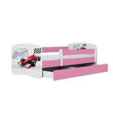 Bed babydreams pink formula with drawer with non-flammable mattress 140/70