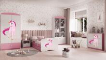 Bed babydreams pink unicorn with drawer with non-flammable mattress 180/80