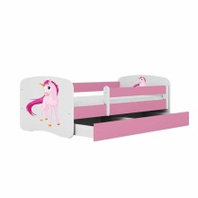 Bed babydreams pink unicorn with drawer with non-flammable mattress 180/80