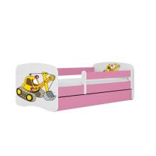 Bed babydreams pink digger with drawer with non-flammable mattress 160/80
