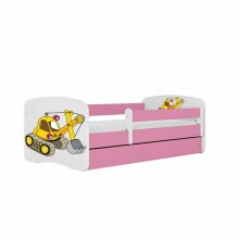 Bed babydreams pink digger with drawer with non-flammable mattress 180/80